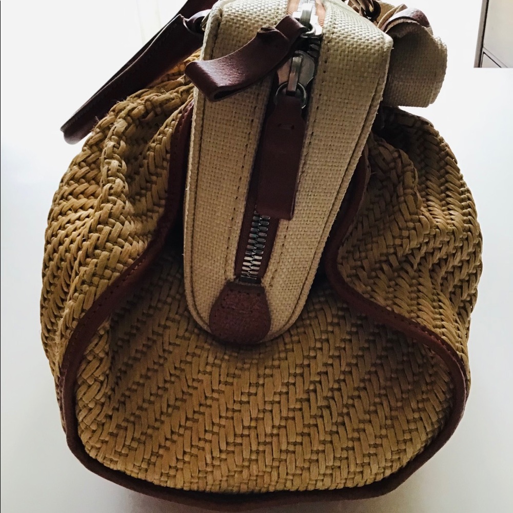Valentino Garavani Beige and Brown Woven Satchel - Picture 8 of 13